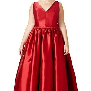 Monique Lhullier ML Red Pomegranate Ballgown Dress